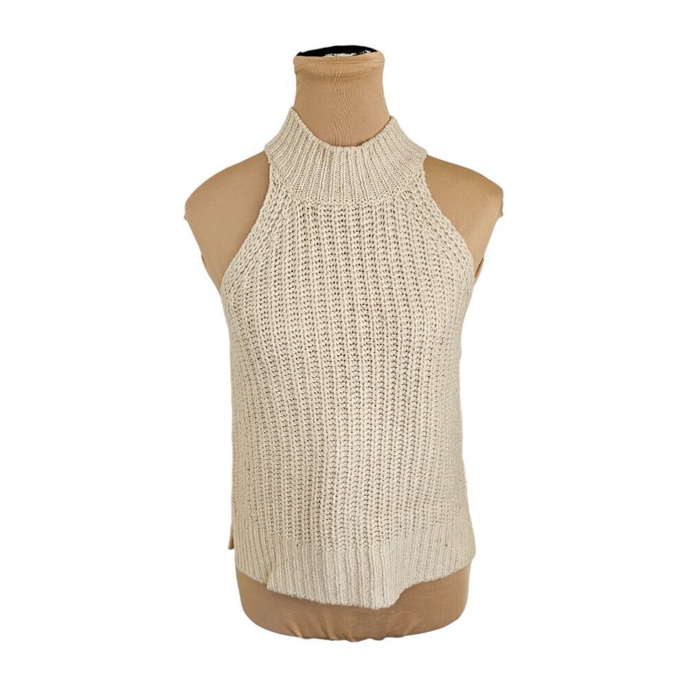 Gentle Fawn White Cream Knit Halter Sweater Top Sz XS